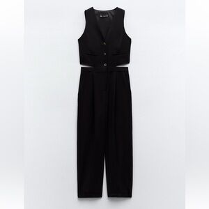 Zara darted jumpsuit vest